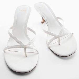 White Mango strappy slip on sandals